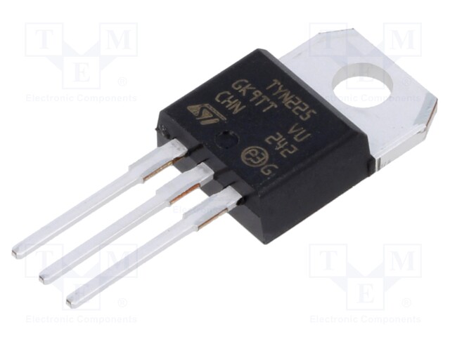 Thyristor, 200 V, 40 mA, 16 A, 25 A, TO-220AB, 3 Pins