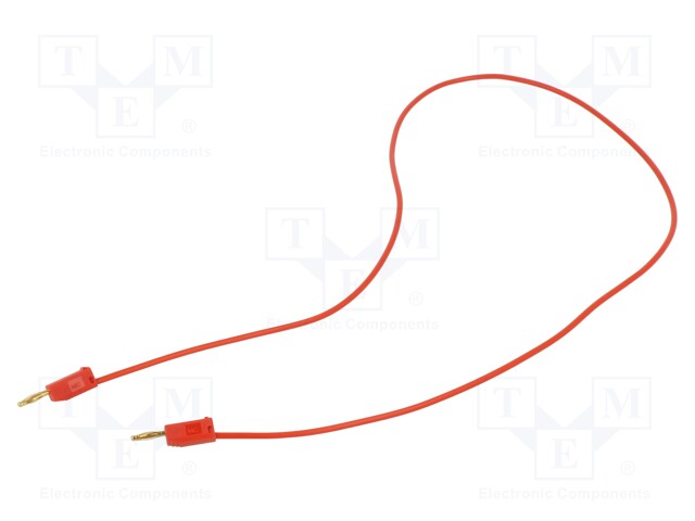 Test lead; 60VDC; 30VAC; 10A; banana plug 2mm,both sides; red