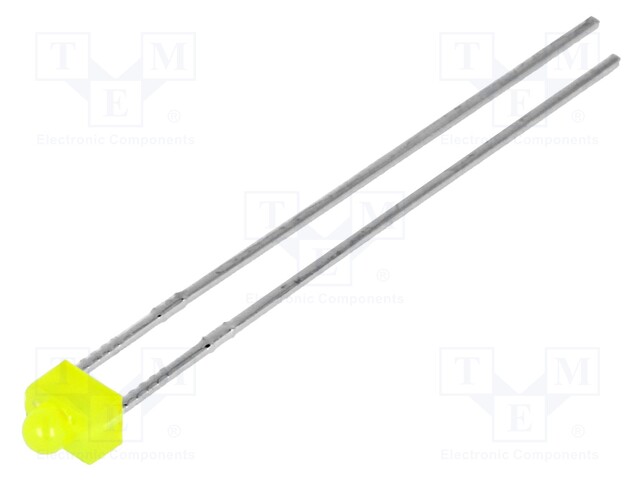 LED; 1.8mm; yellow; 5÷8mcd; 70°; 2.1÷2.5V; Front: convex; 3.3x2.4mm