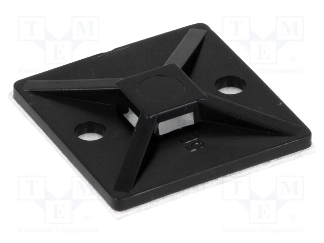 Self-adhesive cable holder; polyamide; UL94V-2; black; FH: 4mm