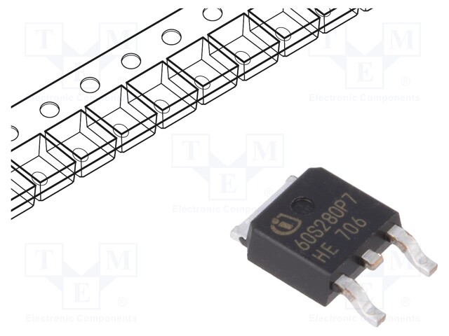 Transistor: N-MOSFET; unipolar; 600V; 8A; 53W; PG-TO252-3