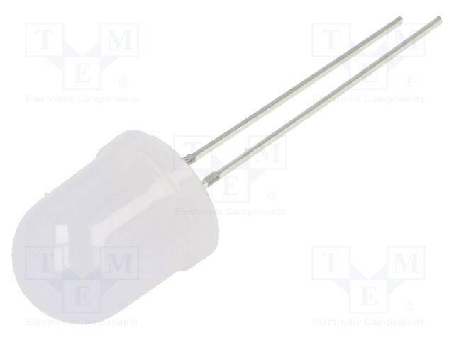 LED; 10mm; white; 5800mcd; 30°; Front: convex; 5.5÷20VDC; -30÷85°C