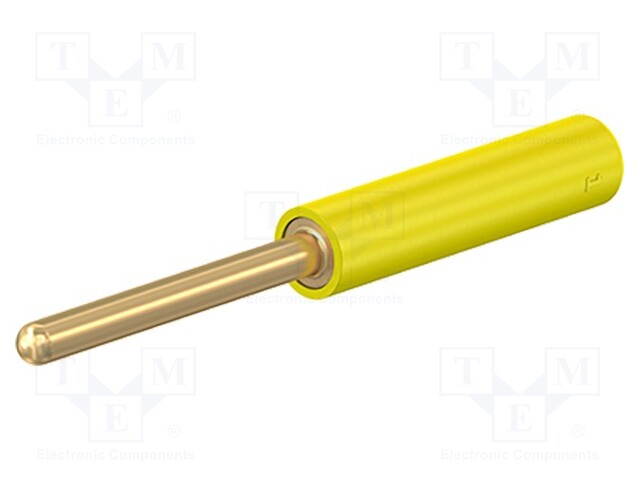 Adapter; 2mm banana; yellow; gold-plated; 36.5mm; Series: Medical