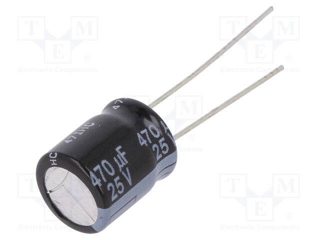 Capacitor: electrolytic; low impedance; THT; 470uF; 25VDC; ±20%