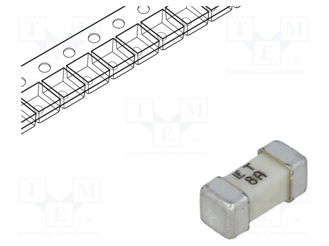 Fuse: fuse; time-lag; 8A; 125V; SMD; ceramic; Case: 2410; 454