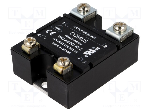 Relay: solid state; Ucntrl: 3÷32VDC; 40A; 24÷280VAC; -20÷80°C