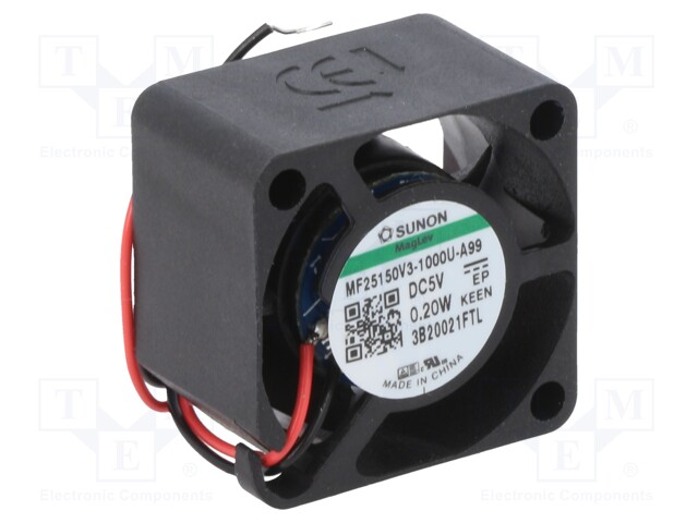 Fan: DC; axial; 5VDC; 25x25x15mm; 2.21m3/h; Vapo; 5300rpm; Len: 0.15m