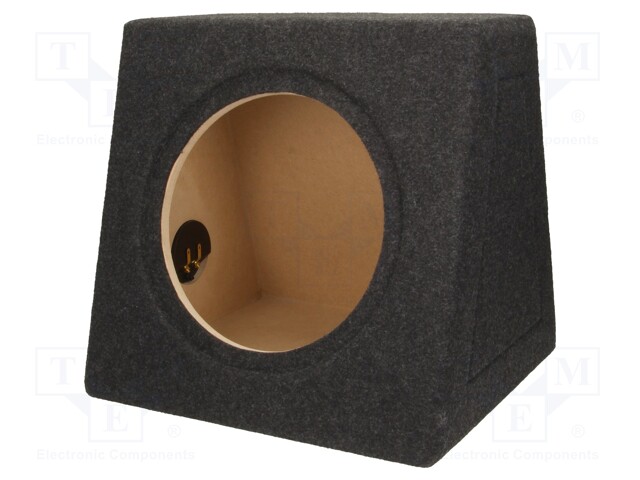 Car loudspeaker enclosure; MDF; black melange; textil; 20l; 250mm
