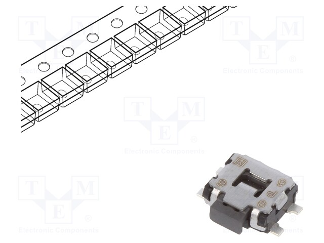 Microswitch TACT; SPST; Pos: 2; 0.05A/12VDC; SMT; 2.2N; 1.35mm