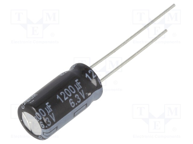 Capacitor: electrolytic; low impedance; THT; 1200uF; 6.3VDC; ±20%