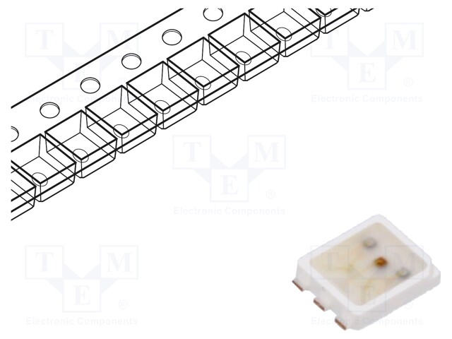 LED; SMD; 1411,PLCC6; RGB; 3.5x2.8x0.6mm; 2.1/3.3/3.3V; 20mA