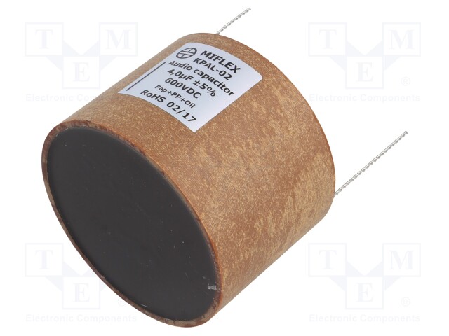 Capacitor: aluminum-polypropylene-paper; 4uF; 600VDC; ±5%; 0.004