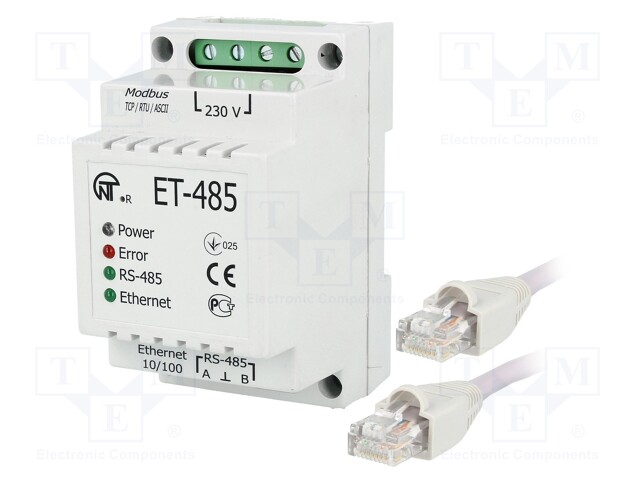 Industrial module: converter; RS485/ETHERNET; -35÷55°C; 100Mbps