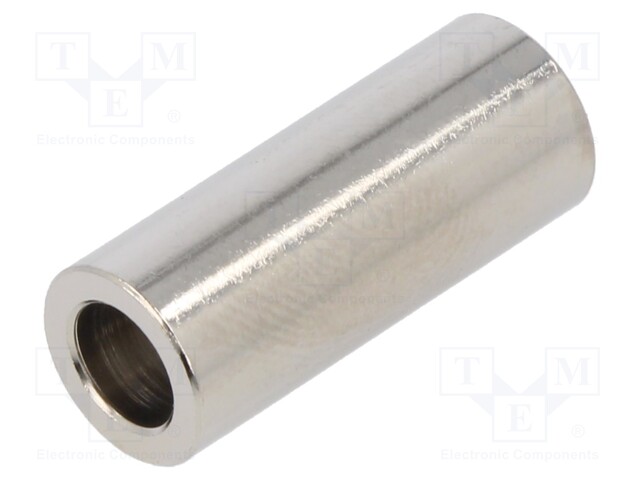 Spacer sleeve; 6.2mm; cylindrical; brass; nickel; Out.diam: 25mm