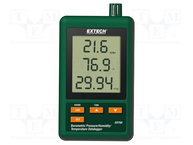 Logger: pressure, temperature and humidity; LCD 60x50mm; 0÷50°C