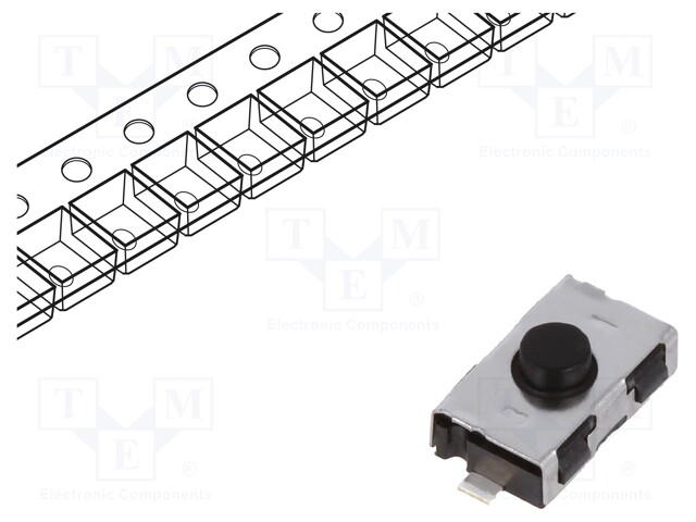Microswitch TACT; SPST-NO; Pos: 2; 0.05A/32VDC; SMT; none; 3N; round