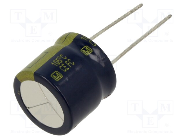 Electrolytic Capacitor, 120 µF, 100 V, EEUFC Series, ± 20%, Radial Leaded, 5000 hours @ 105°C