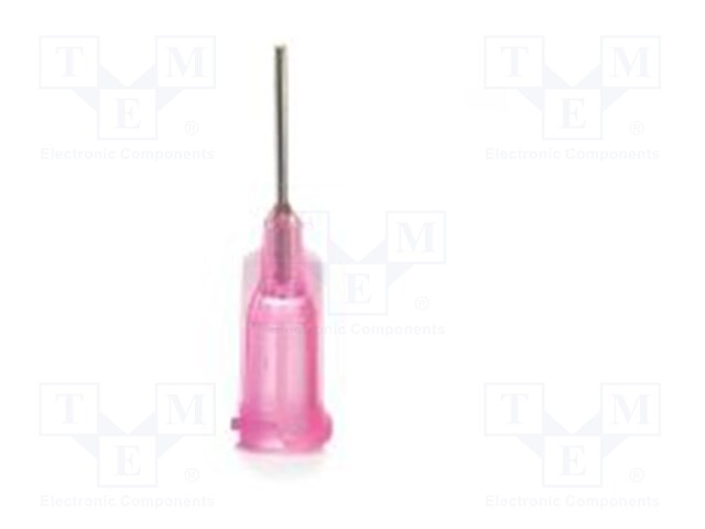 Dispensing Tip, Needle, Stainless Steel, TE Series, Pink, 1.5 ", 50 Pack