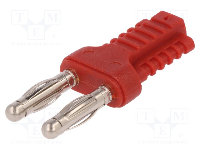 Stackable safety shunt; banana 4mm socket,banana 4mm plug x2