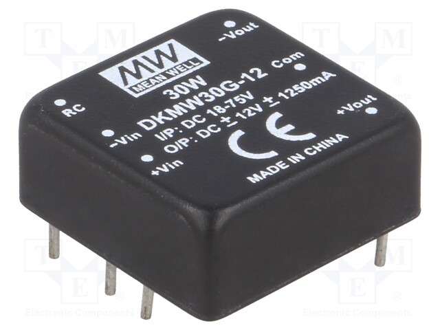 Converter: DC/DC; 30W; Uin: 18÷75V; Uout: 12VDC; Uout2: -12VDC; 18g