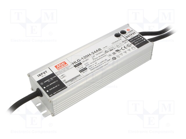 Power supply: switched-mode; LED; 120W; 24VDC; 22÷27VDC; 2.5÷5A