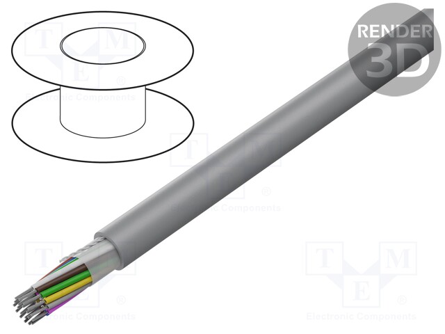 Wire; Pro-Tekt; 20x24AWG; unshielded; 300V; PVC; 50m; Cu; stranded