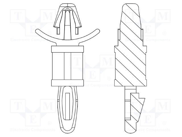 PCB distance; polyamide 66; L: 15.9mm; latch/latch; UL94V-0