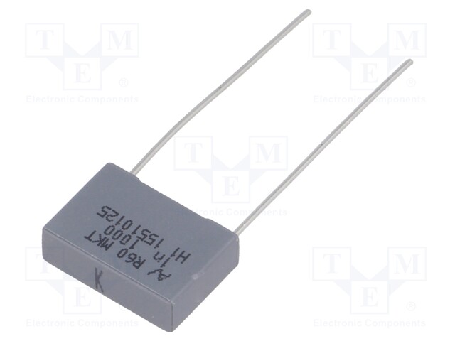 Capacitor: polyester; 1nF; 250VAC; 1000VDC; Pitch: 10mm; ±10%