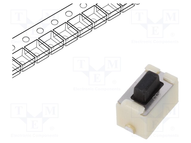 Microswitch TACT; SPST; Pos: 2; 0.05A/12VDC; SMT; 5mm; OFF-(ON)