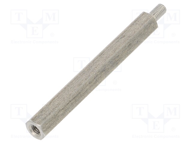 Screwed spacer sleeve; Int.thread: M3; 45mm; Ext.thread: M3