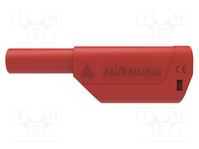 Plug; 4mm banana; 32A; 1kV; red; insulated; Max.wire diam: 4mm