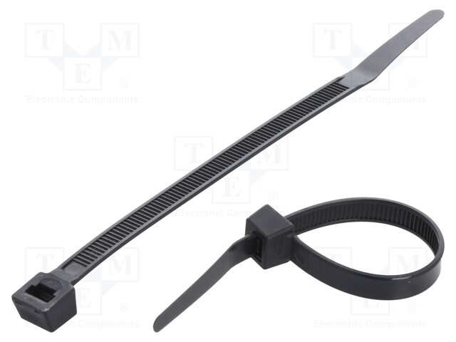 Cable tie; L: 150mm; W: 7.6mm; polyamide; 533N; black; Ømax: 35mm