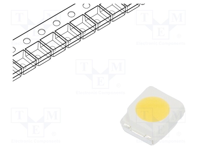 LED; SMD; 3528,PLCC2; white cold; 5÷9lm; 4650-5350K; 90; 120°; 20mA