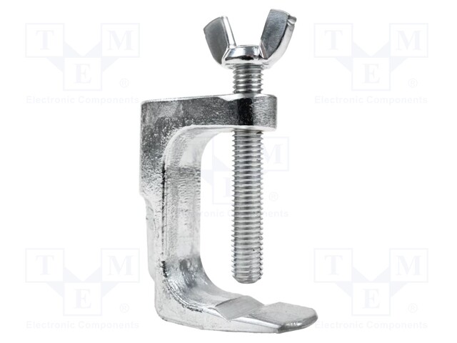 Vise clamp; Colour: silver; banana 4mm socket; max.50mm