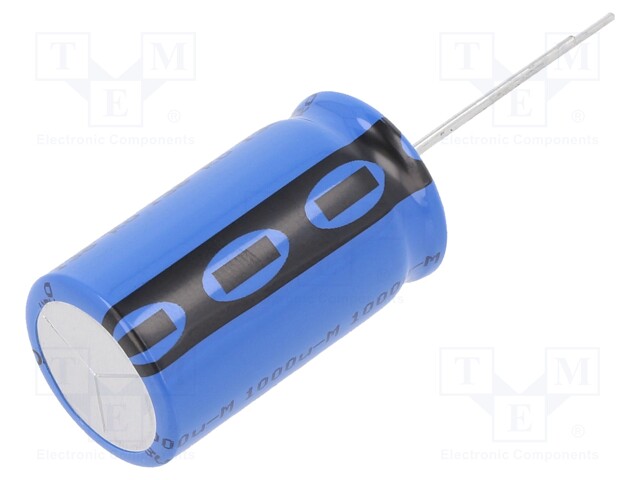 Capacitor: electrolytic; THT; 1000uF; 63VDC; Ø18x31mm; Pitch: 7.5mm