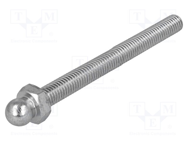 Pin; M8; Plunger mat: steel; Ø: 10mm; Plating: zinc; Thread len: 80mm