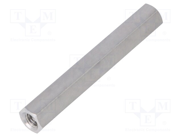 Screwed spacer sleeve; Int.thread: M5; 55mm; hexagonal; aluminium