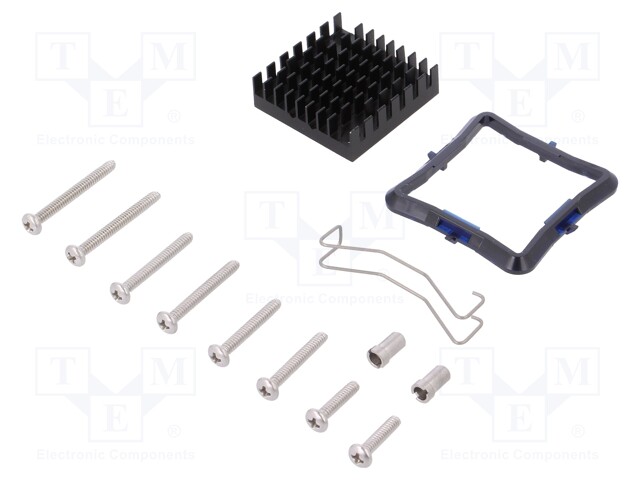 Heatsink: extruded; grilled; black; L: 31mm; W: 31mm; H: 9.5mm