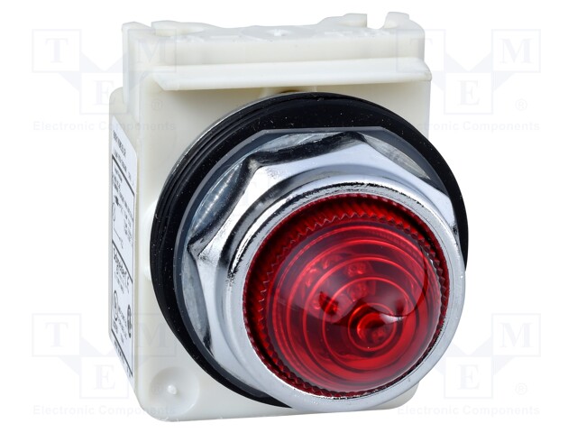 Control lamp; 30mm; 9001K; -25÷70°C; Ø30.5mm; 120VAC; red; 120VDC