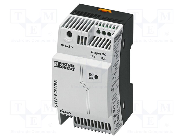 Power supply: switched-mode; Mounting: DIN; IP20