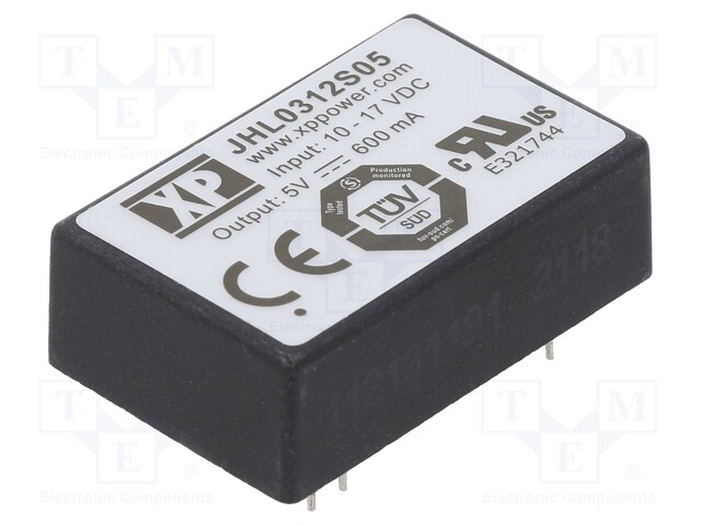 Isolated Board Mount DC/DC Converter, Medical, 1 Output, 3 W, 5 V, 600 mA