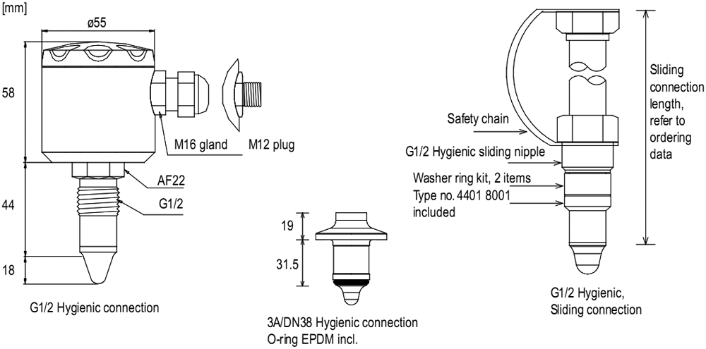Sensor: level; -40÷85°C; connector M12; Output conf: PNP/NPN; IP67