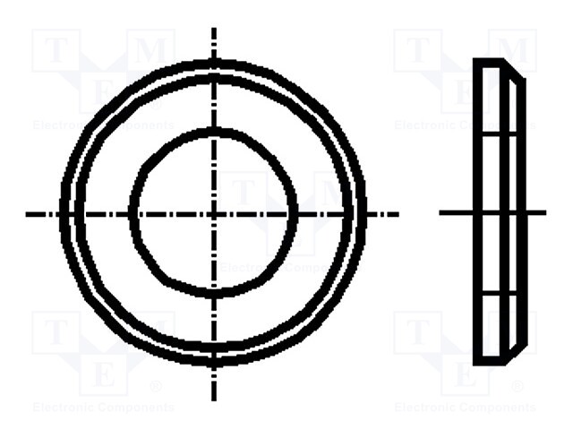 Washer; round; M8; D=16mm; h=1.6mm; steel; Plating: chromium; BN: 722