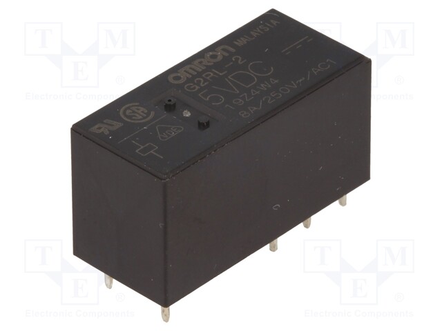 Relay: electromagnetic; DPDT; Ucoil: 5VDC; 8A/250VAC; 8A/24VDC