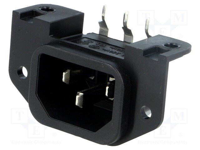 Connector: AC supply; socket; male; 10A; 250VAC; IEC 60320; C14 (E)