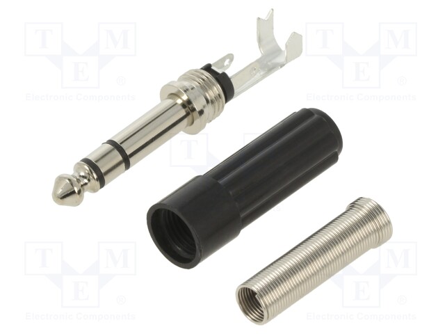 Connector: Jack 6,3mm; plug; male; straight; Body: black; ways: 3