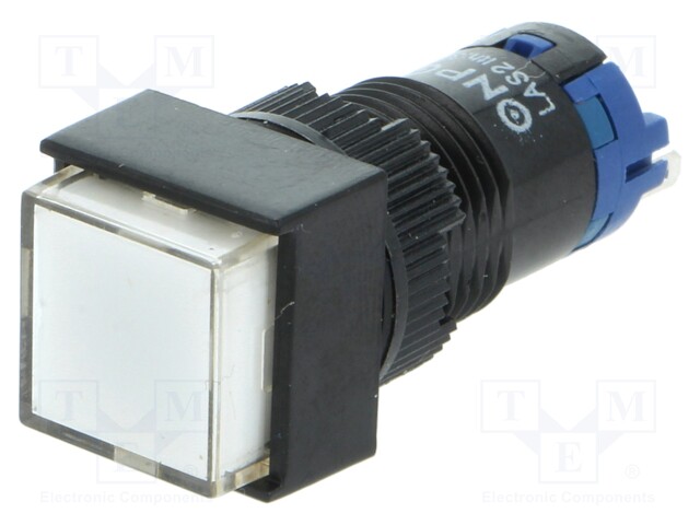 Switch: push-button; Pos: 2; SPDT; 0.5A/250VAC; 1A/24VDC; white