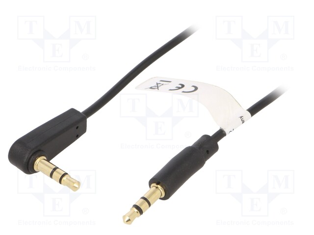 Cable; Jack 3.5mm 3pin plug,Jack 3.5mm 3pin angled plug; 1.5m