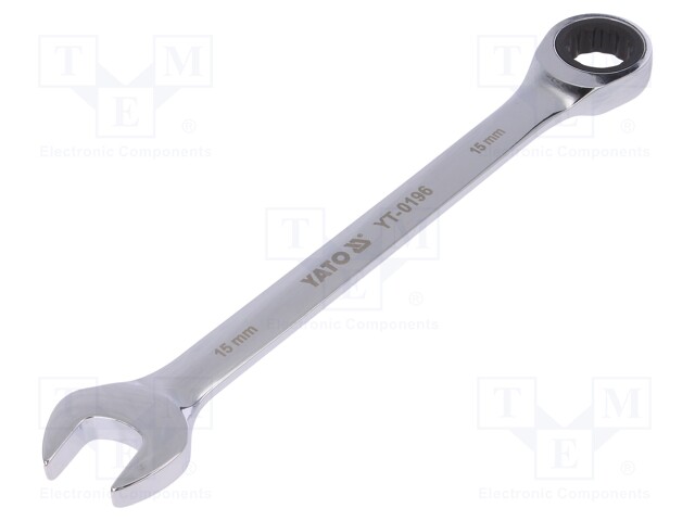 Key; combination spanner,with ratchet; 15mm