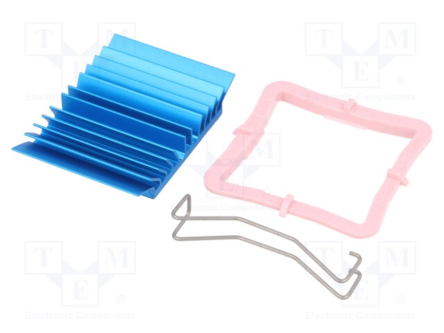 Heatsink: extruded; grilled; blue; L: 33mm; W: 33mm; H: 7.5mm; 5.8°C/W